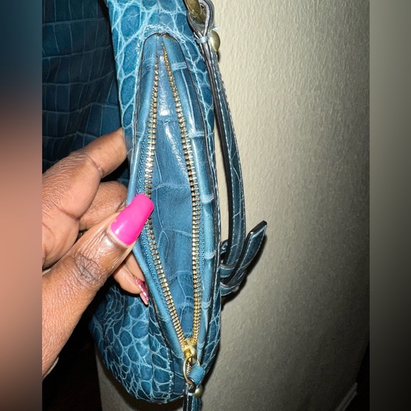 Coach Kristin Large Embossed Expandable Croc Crossbody Tote Denim Blue 16795 - Picture 6 of 16